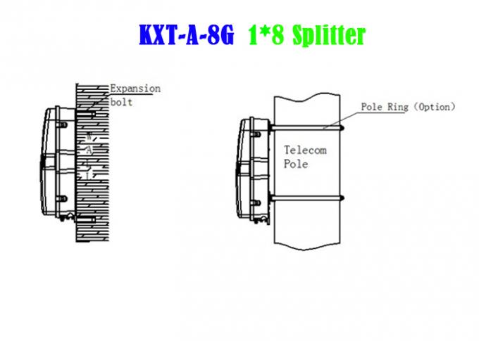 Caja de distribución de fibra óptica de 8 núcleos, divisor de PC ABS gris, empalme de fibra LGX 1×8 4
