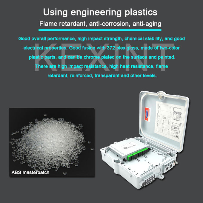 Caja de distribución de fibra óptica de 8 núcleos, divisor de PC ABS gris, empalme de fibra LGX 1×8 8