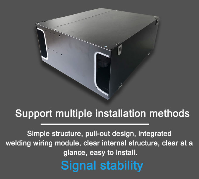 Panel de conexión óptica ODF 144FO SC/UPC 4U con 12 casetes 4