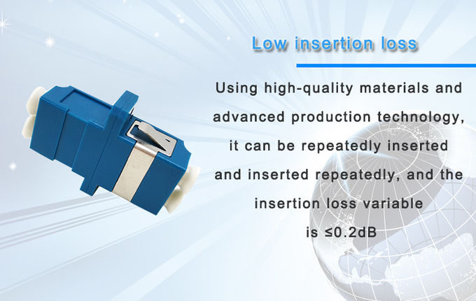 Duplex Flange Blue Fiber Optic Adapters LC UPC SC Connector 60db Returen Loss 4