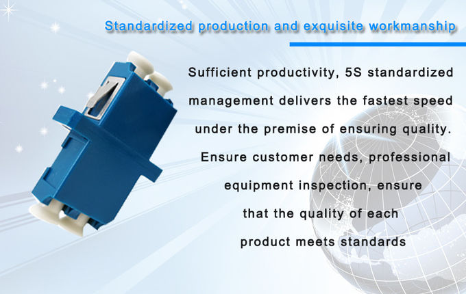 Duplex Flange Blue Fiber Optic Adapters LC UPC SC Connector 60db Returen Loss 6