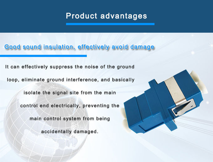 Duplex Flange Blue Fiber Optic Adapters LC UPC SC Connector 60db Returen Loss 2