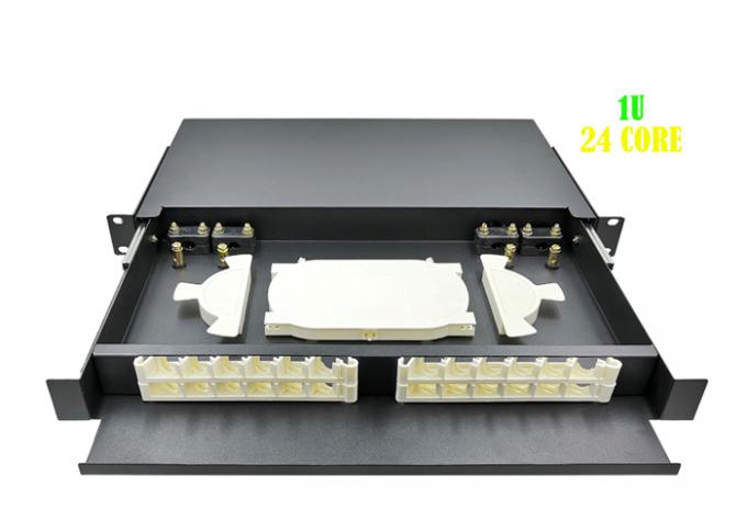 Panel de conexión de fibra para rack de red 1U, 24 puertos, tipo cajón, montaje en rack de terminales 1