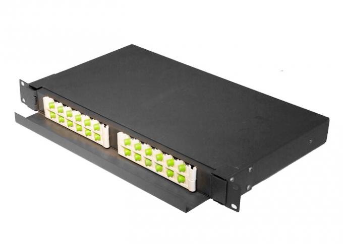 Panel de conexión de fibra para rack de red 1U, 24 puertos, tipo cajón, montaje en rack 0