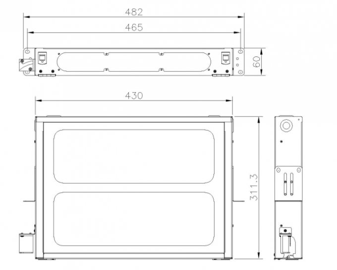 1.4U SC LC Rack Fiber Patch Panel 24 48 Port Top Transparent Cover For Easy Observation 0