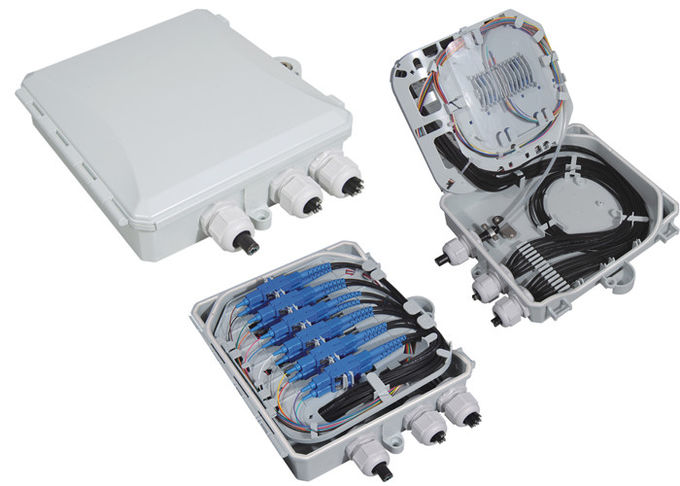 Scatola di distribuzione in fibra ottica per montaggio a parete interna 12 core IP65 1 ingresso 2 uscita 0