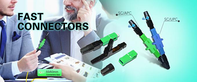 FTTH Drop Fiber Optic Fast Connector LC/UPC Couplers 10N Tensile Resistance 5