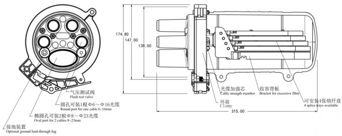 Heat Shrinkable Fiber Optic Closure 96 Core Wall Mount Joint Box Splice Closure Enclosure 0