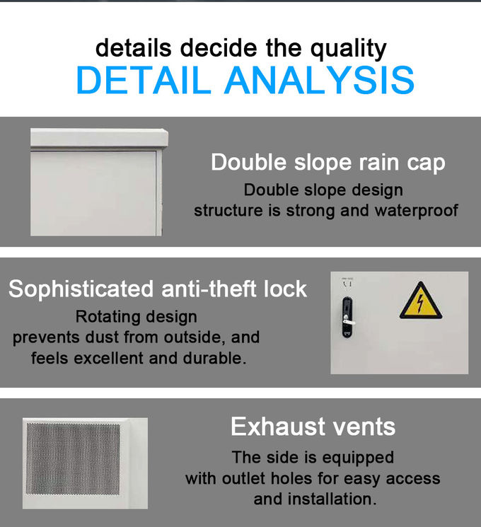 Two room communication outdoor cabinet Fiber Optic Distribution BoxIP55 Iron Sheet EMC RFI 4
