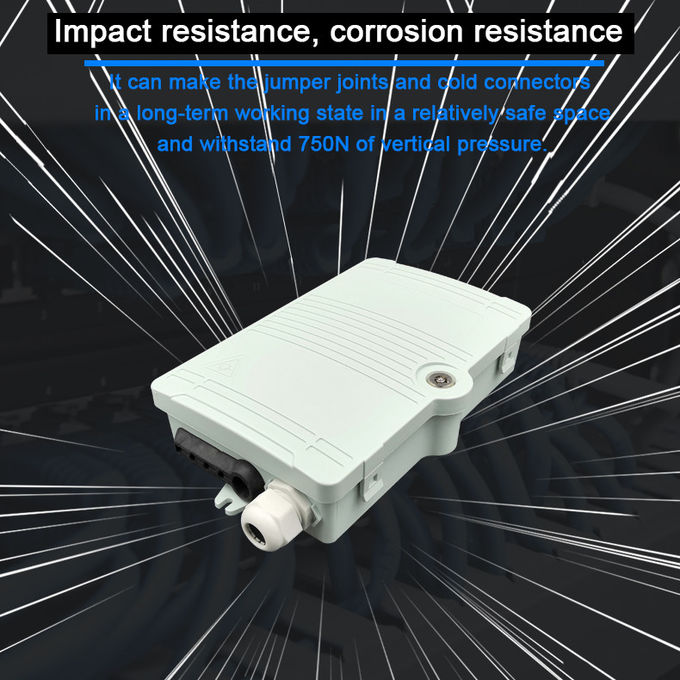 Divisor FTTH de fibra óptica, caja de distribución de 4 núcleos, material PC ABS, montaje en pared.