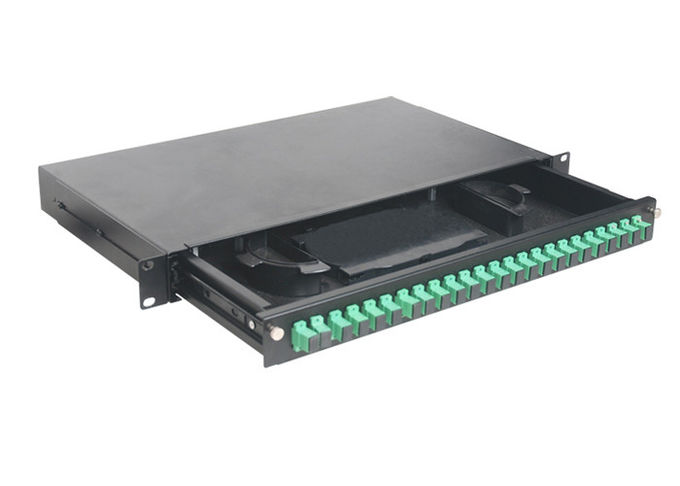 Panel de conexión de fibra óptica SC ODF de 1U y 24 puertos, extraíble de 19 pulgadas, tipo 0