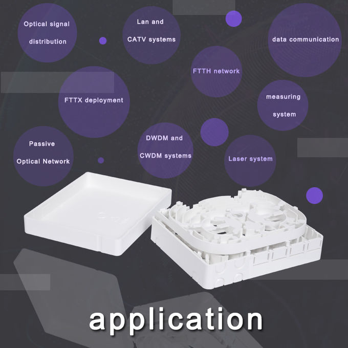 Caja de terminales de distribución de fibra óptica FTTH de 4 núcleos con adaptadores y 4 adaptadores 5