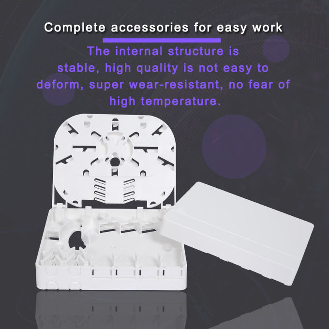 Caja de terminales de distribución de fibra óptica FTTH de 4 núcleos con adaptadores y 4 adaptadores.