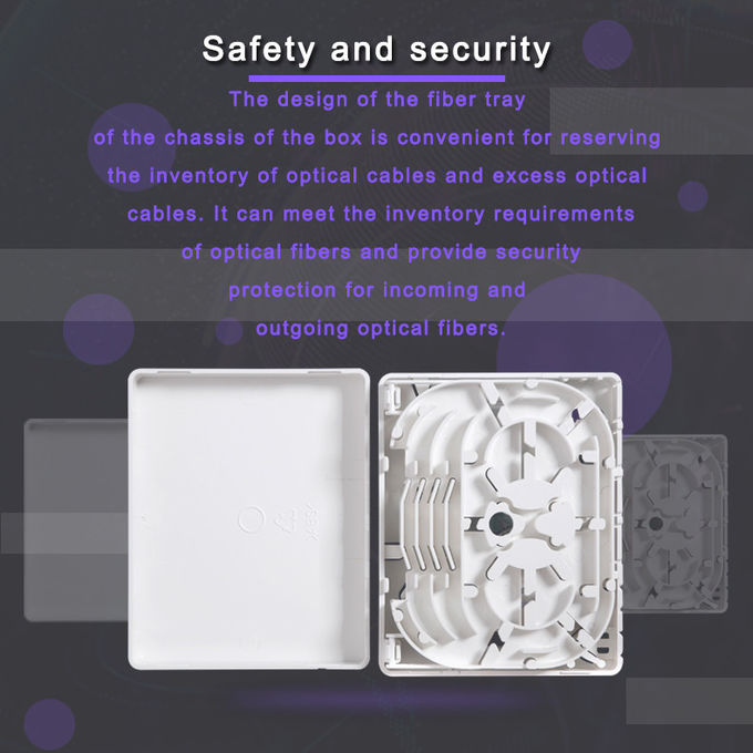 Caja de terminales de distribución de fibra óptica FTTH de 4 núcleos con adaptadores y 4 adaptadores