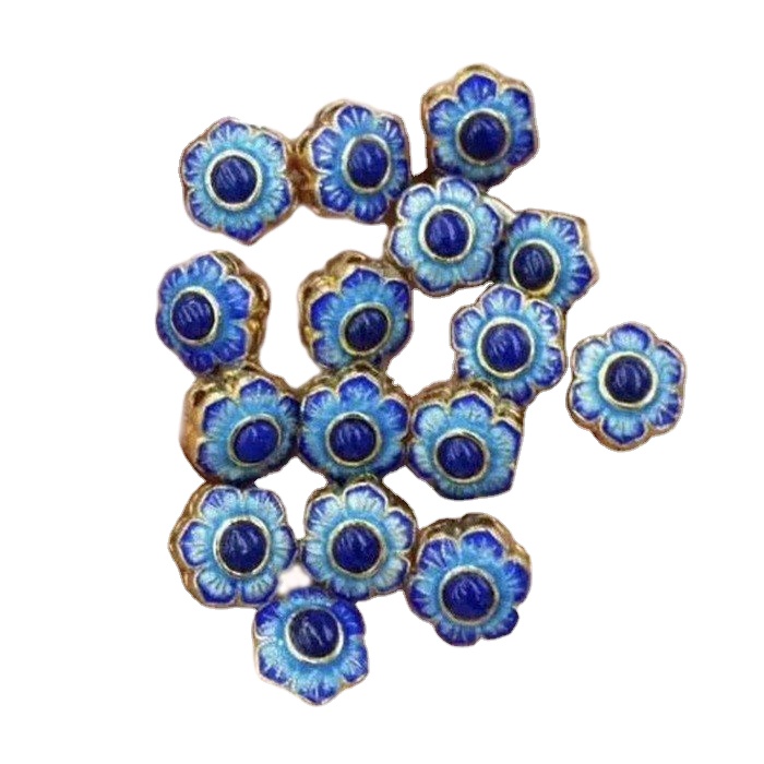 Inlaid Lapis Gemstone လက်ဝတ်ရတနာနှင့်အတူသဘာဝ clovonne ငွေ fittings 18