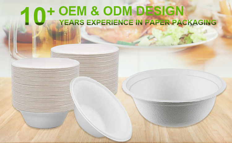 Bagasse pulp tableware compostable bowl biodegradable disposable