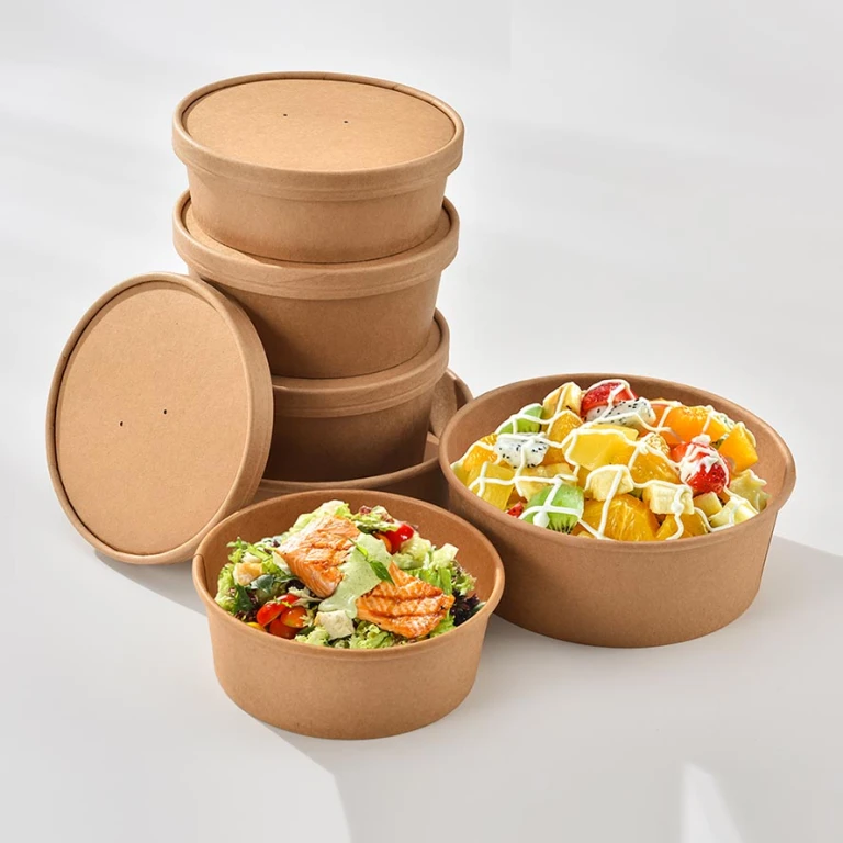 KaiLai Packaging - Recipiente desechable de papel para comida caliente para  llevar Recipiente de papel rectangular con