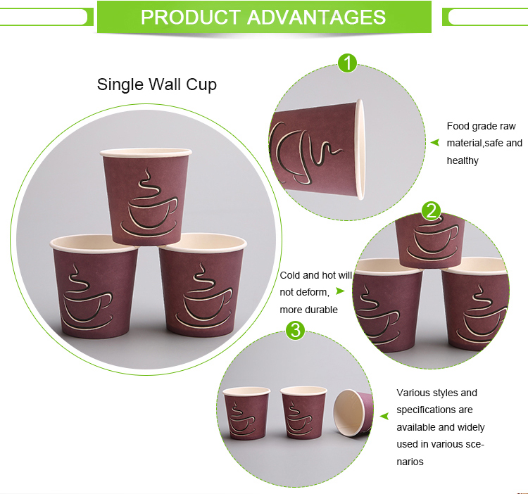High quality paper cup 8 oz indonesia coffee reusable custom single coffee cup