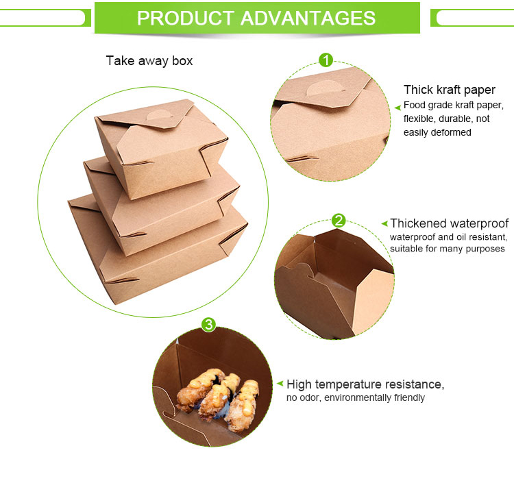 China supplier custom print hot sale food grade paper PE coated package box for noodle salad takeaway