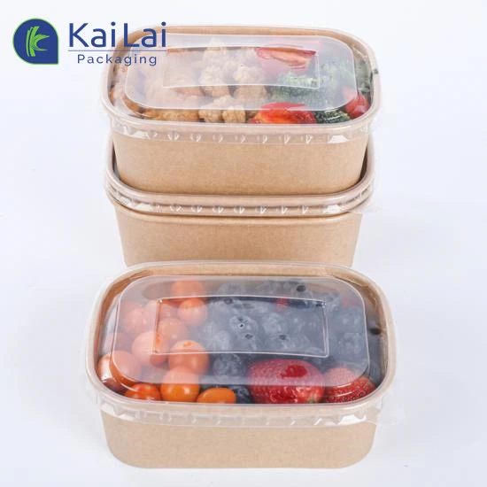 Coated kraft paper Takeaway Food Packaging / Takeaway Salad Containers