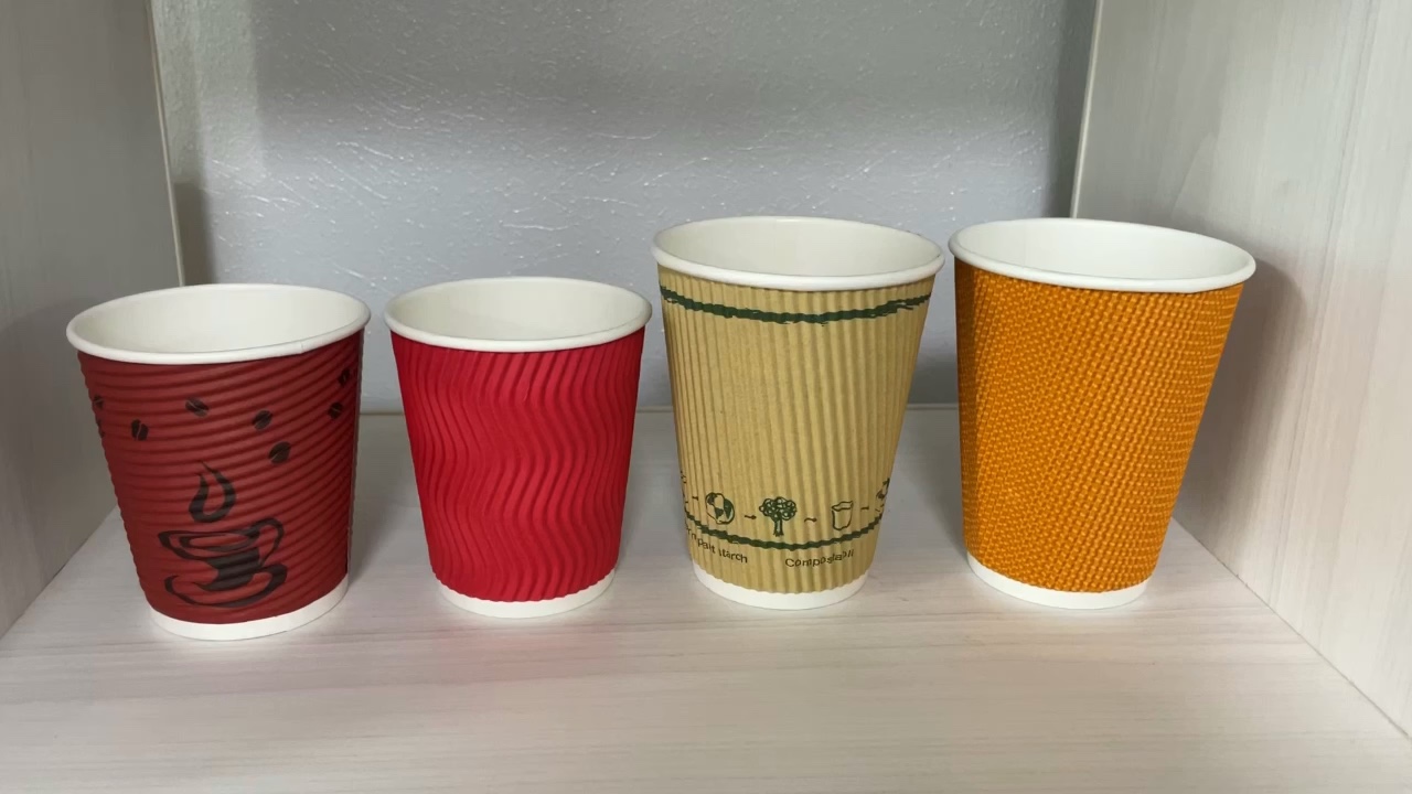 Kailai Packaging Hot Sale Disposable Paper Ripple Wall Cups Wholesale