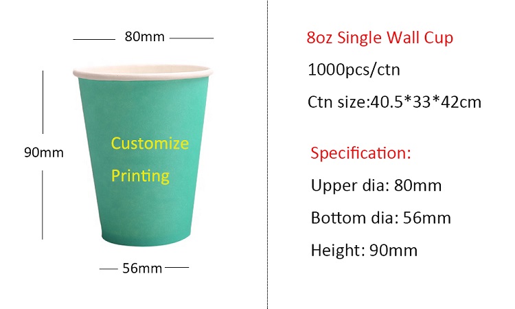 High quality paper cup 8 oz indonesia coffee reusable custom single coffee cup