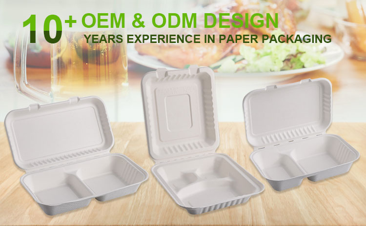 Biodegradable take out food Container with Clamshell