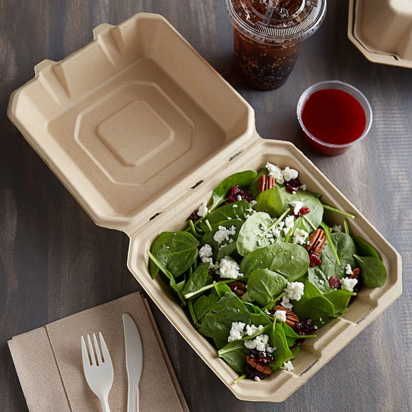 Boîte pour plat à emporter en kraft 1300 ml, compostable biodégradable