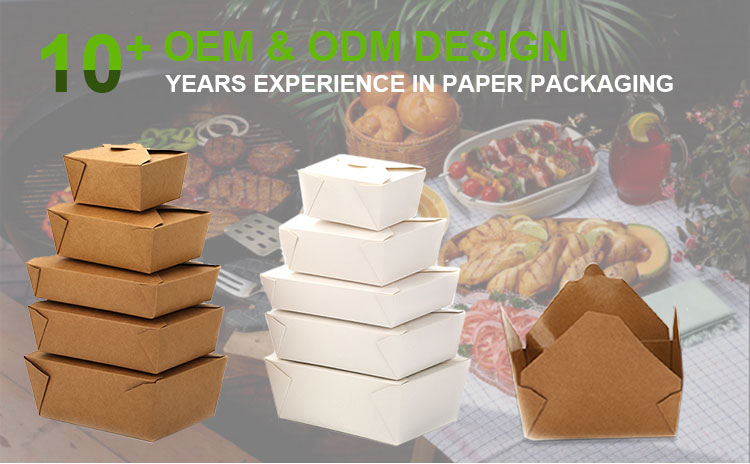 Biodegradable kraft chinese take out boxes