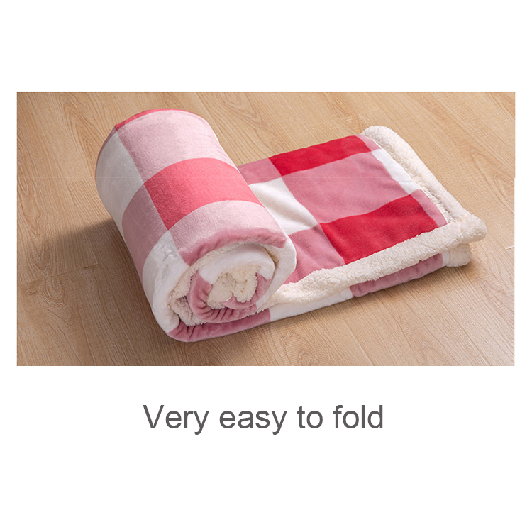 Hot Selling Home Fashions Holiday Warm Plaid Sherpa Fleece Throw Red Buffalo plaid Blanket for winter