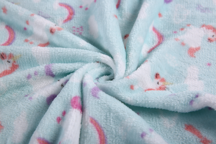 Beautiful Rainbow Unicorn Design Wholesale Printed Baby Blanket Fleece