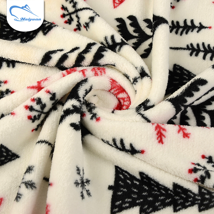 Good quality anti-static Christmas style print fleece baby flannel fabric