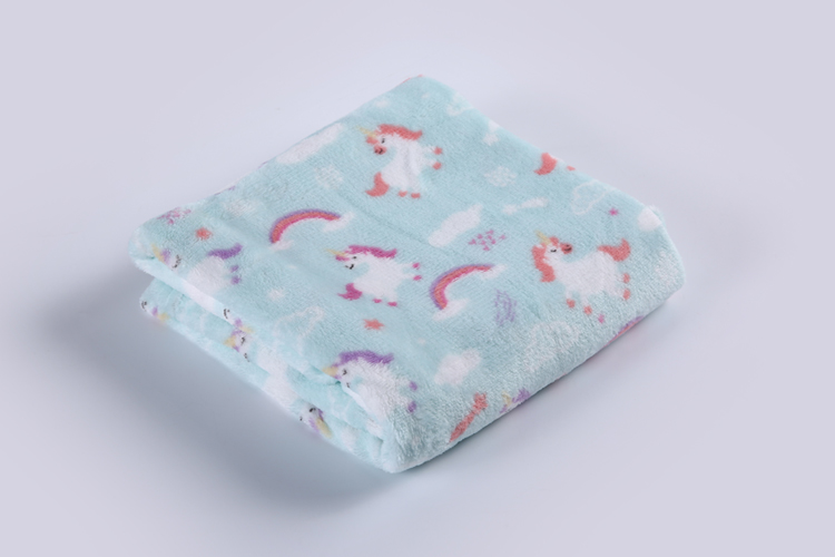 Beautiful Rainbow Unicorn Design Wholesale Printed Baby Blanket Fleece