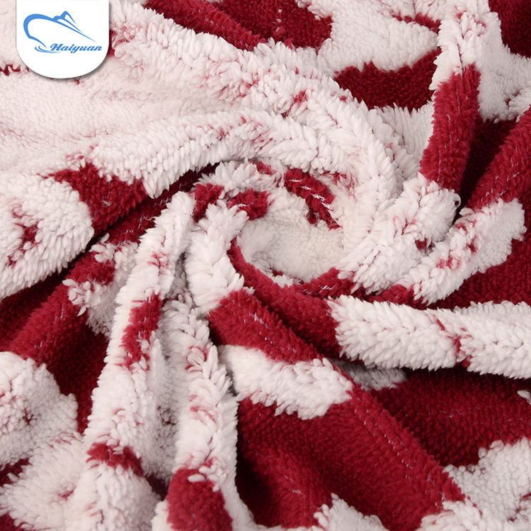 High quality red custom design knit jacquard velvet upholstery fabric