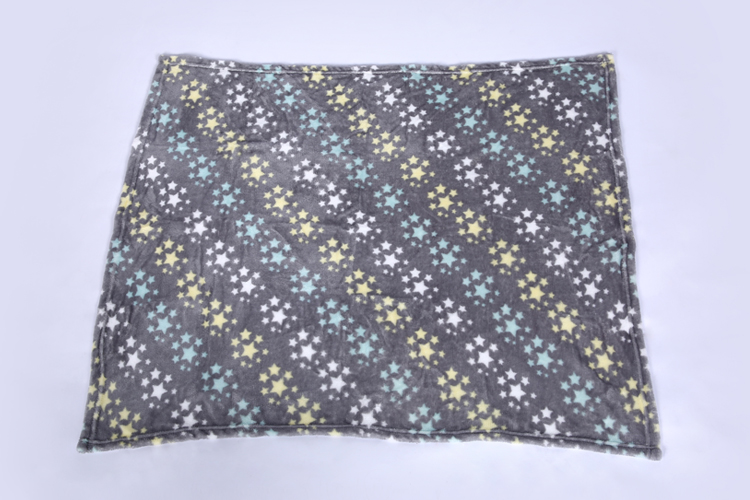Accept customization free sample star design knitted flannel fleece blanket for baby