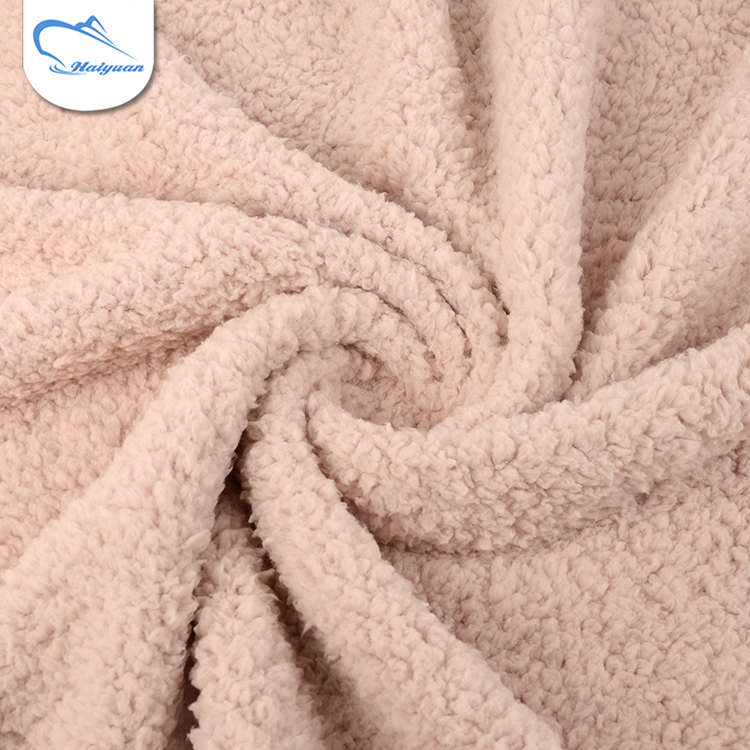 Good design wide width plain polyester knitted double side fleece fabric