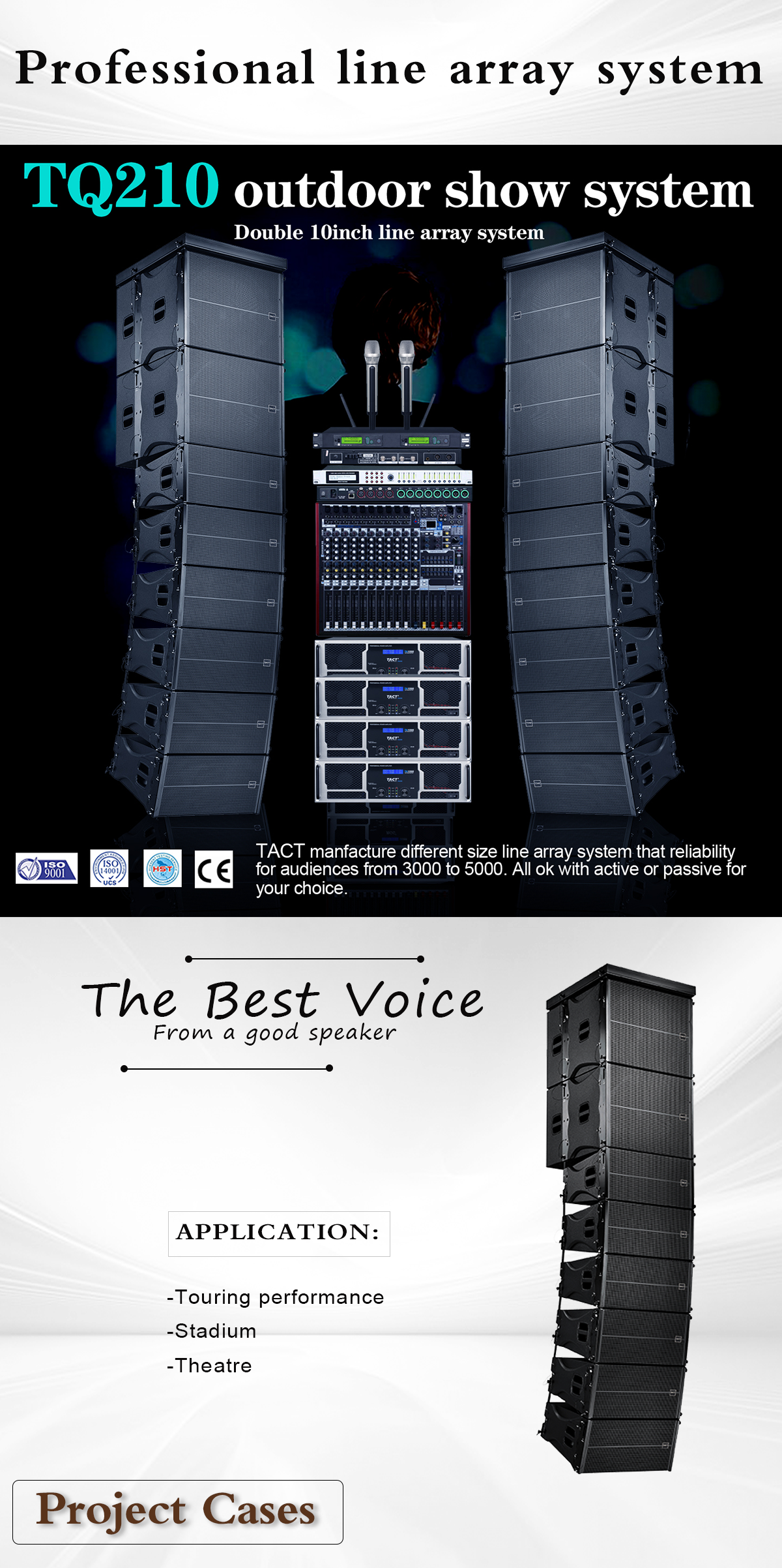 New arrival line array speakers professional sound system 10 inch outdoor speaker line array