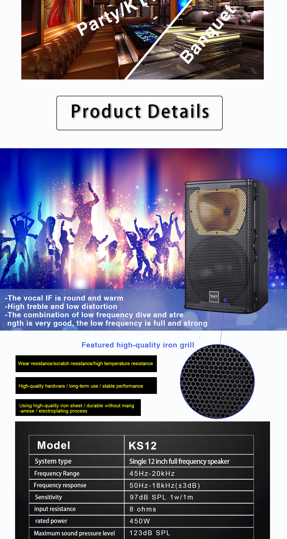 High quality pro audio speakers sound equipment for karaoke speaker