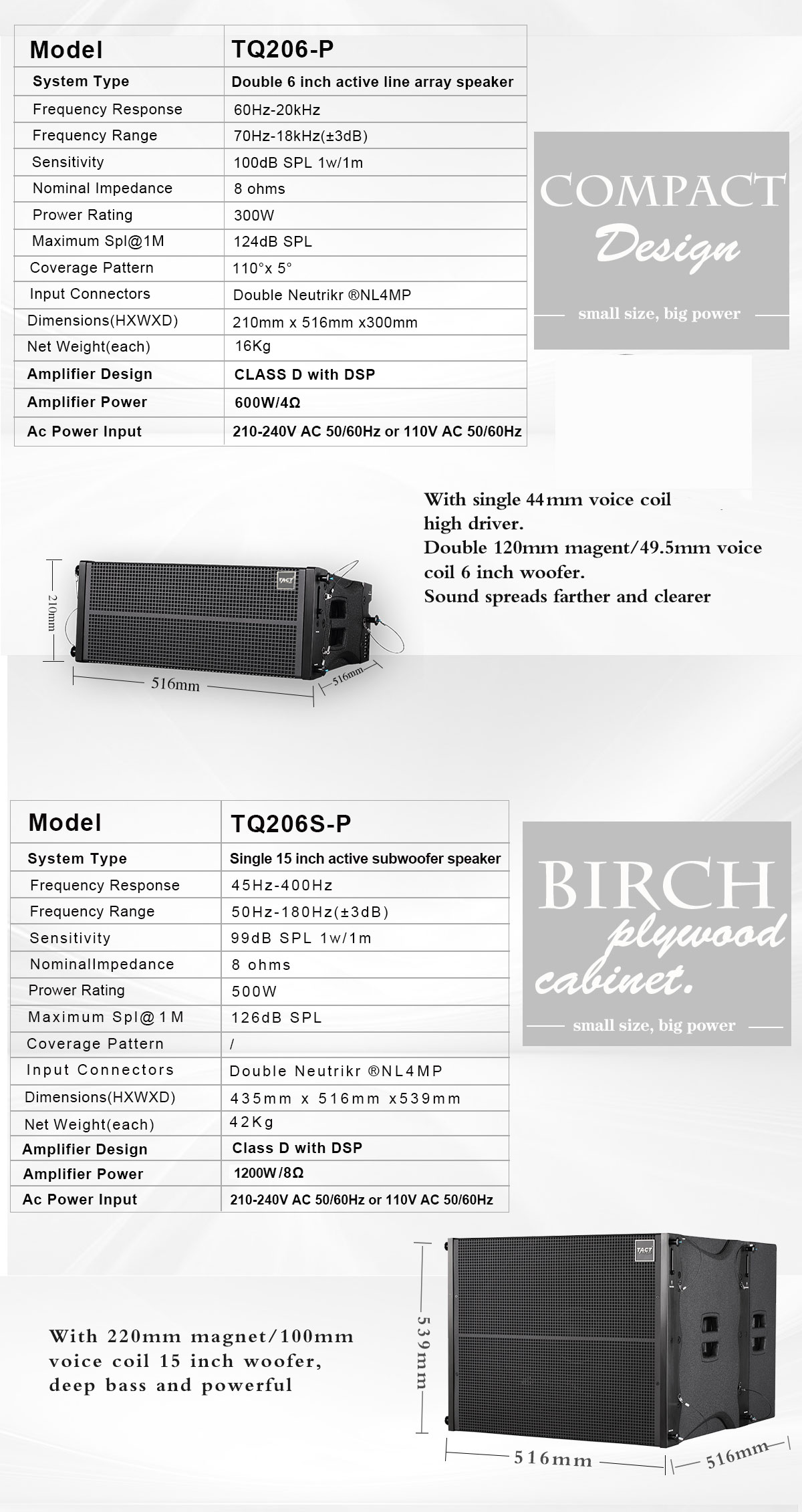 Wholesale hot sale 2* 6 inch self-powered active line array speaker