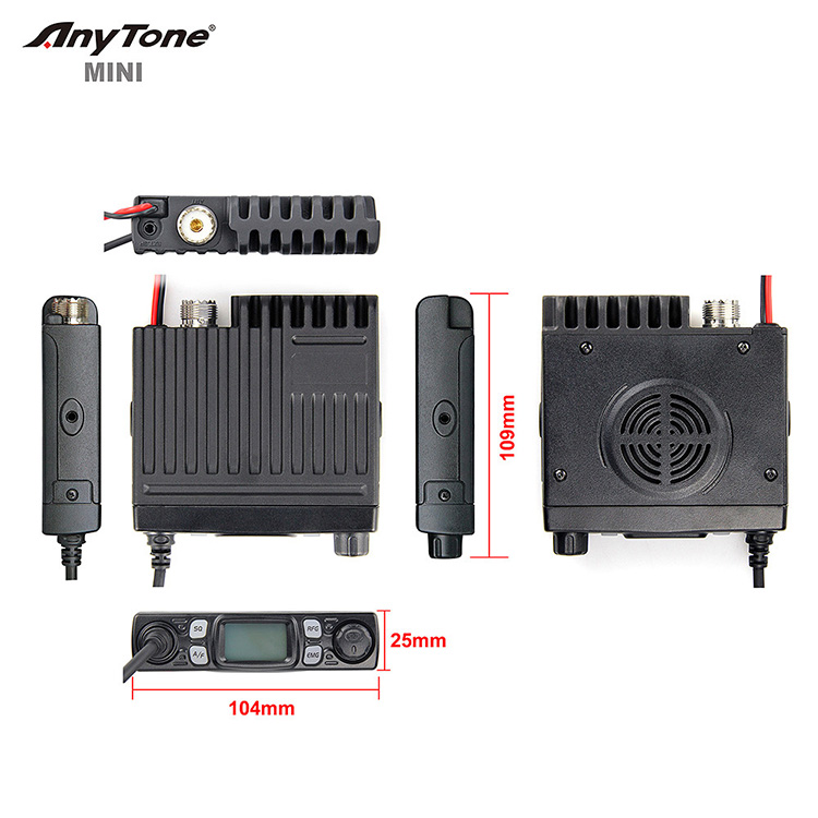 Anytone CB Car Radio Citizen Band Anytone Mini CB radio walkie talkie 26.56527.99125MHz
