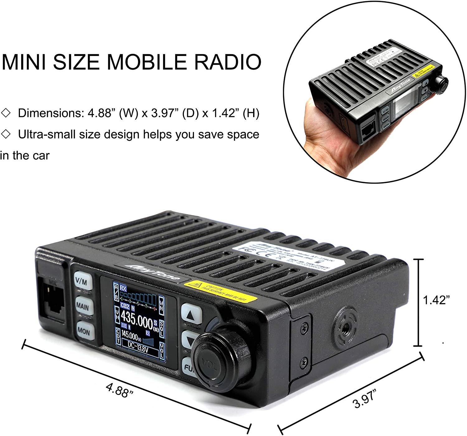 Anytone Anytone At Uv Walkie Talkie Mini Mobile Radios Dual Band Vhf Uhf Mhz