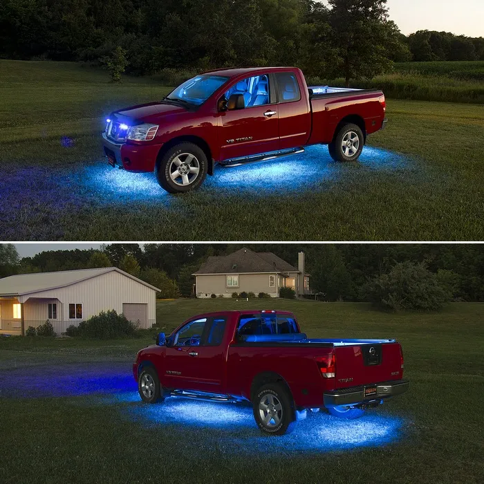 Tira de luces LED RGB de 14 Uds., luces de roca de ambiente, brillo de  acento de neón para coche, camión, bajo el cuerpo
