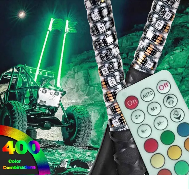 5FT beleuchtete Peitsche LED-Antenne Dream Wrapped Dancing Peitsche für  Polaris RZR ATV UTV Quad Sand