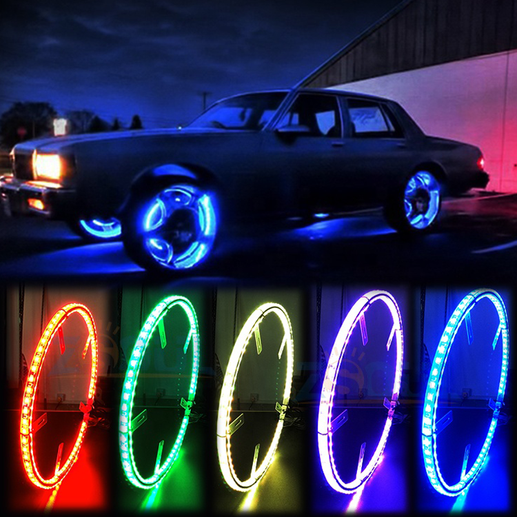 Kingshowstar 17 inch LED Wheel Ring Light Kit RGB Bluetooth Control