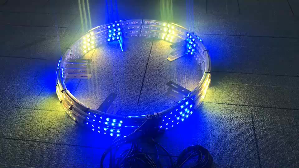 Ring Led Rear Light NEW Double Sides LEDS Wheel Ring Light 17 inch Car Truck dream RGB Blue ...
