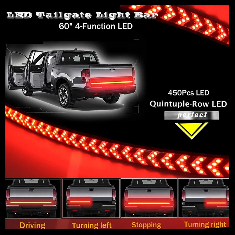 Bande lumineuse LED colorée pour camion et camionnette, frein de