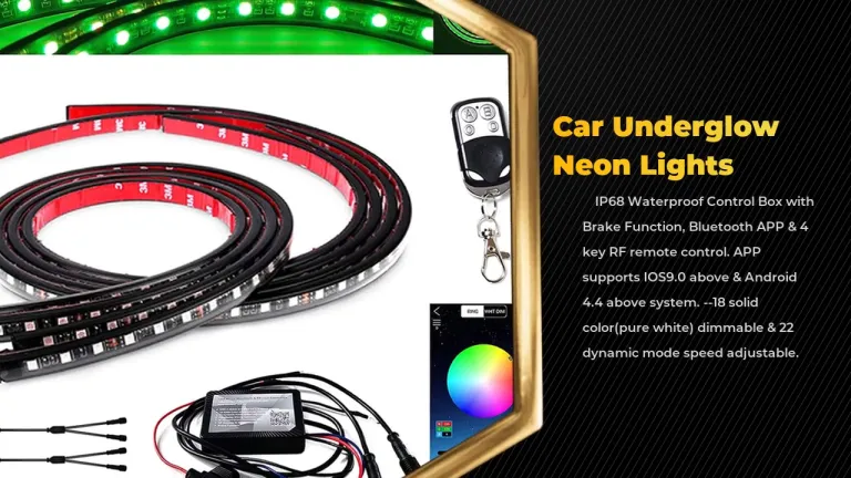 Tira de luces LED RGB impermeables para coche, kit de iluminación exterior  multicolor para debajo de la carrocería con función activa de sonido y