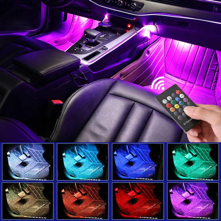 Universal Dekoration 4Pcs Streifen Auto Innenbeleuchtung Led Auto Innenraum  Led Licht Zubehör