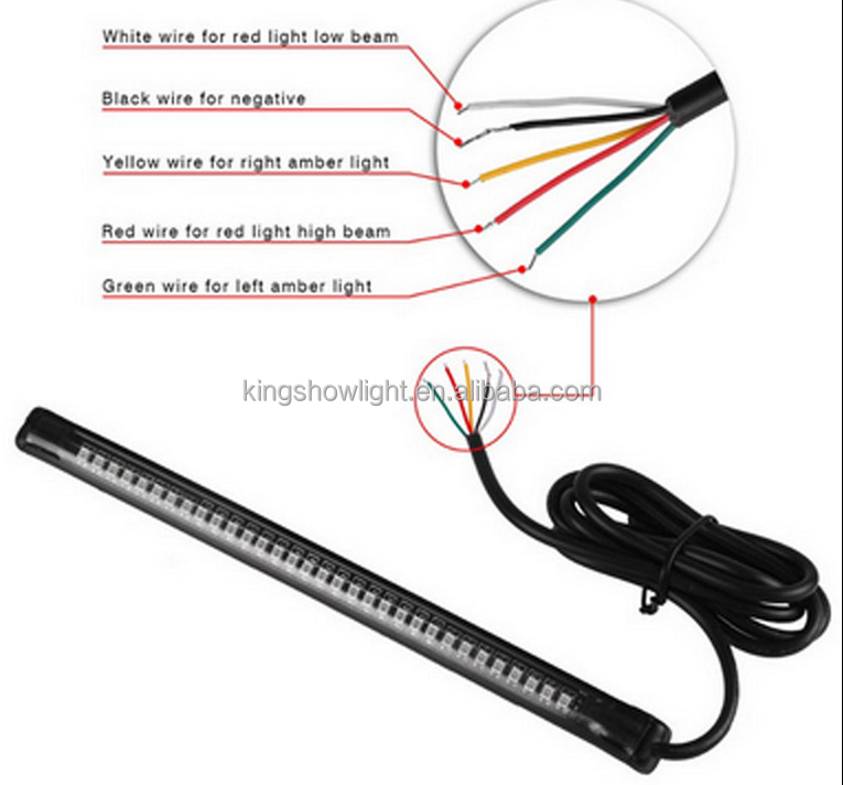 Universal led Motorcycle Light Strip Tail Brake Stop Turn Signal 32LED ...