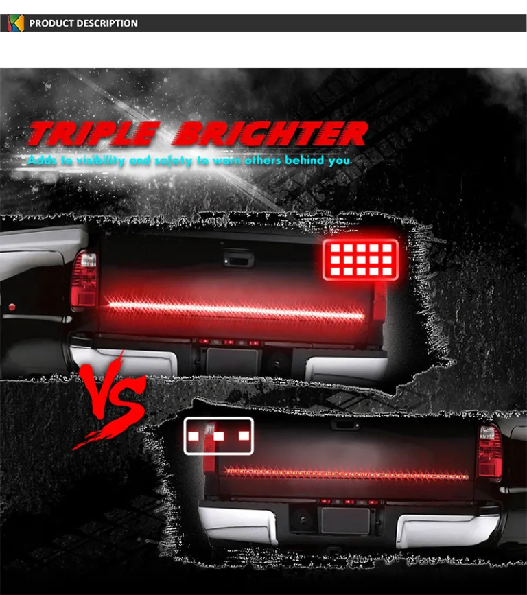 Auto-lkw-pickup-led-heckklappen-lichtleiste, Rot-gelb-foldback